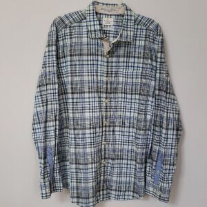 Tommy Bahama Jeans Shirt Mens XL Island Modern Fit Plaid Button-Up Beach Casual